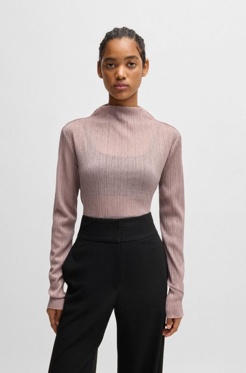 Top Regular-Fit De Malha Brilhante Com Pregas