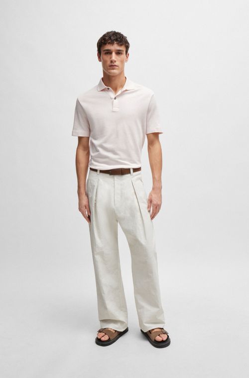 Polo Regular Em Algodão E Linho
