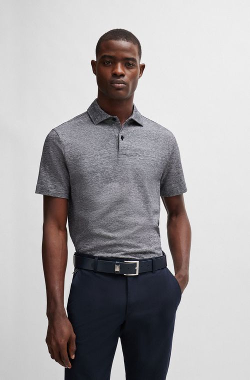 Polo Regular Em Algodão E Linho