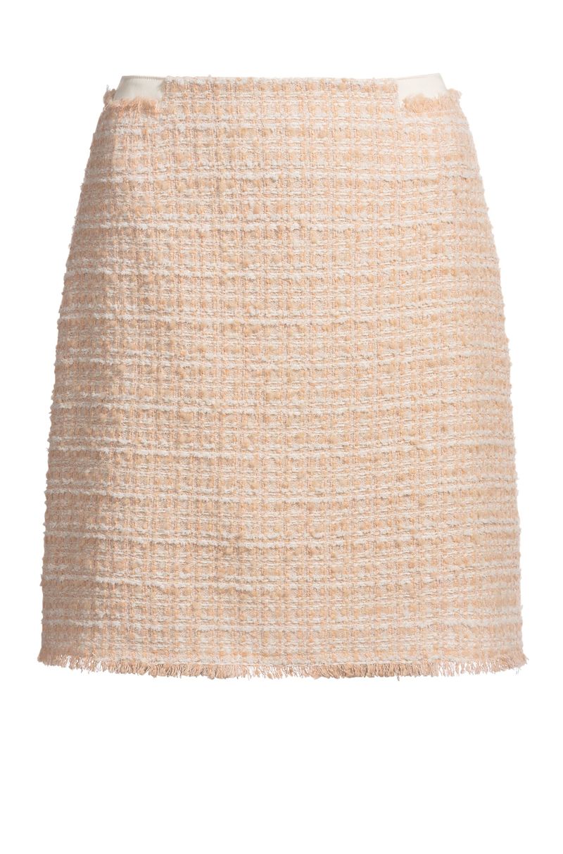 Saia Em Tweed Com Cintura Em Algodão Elástico