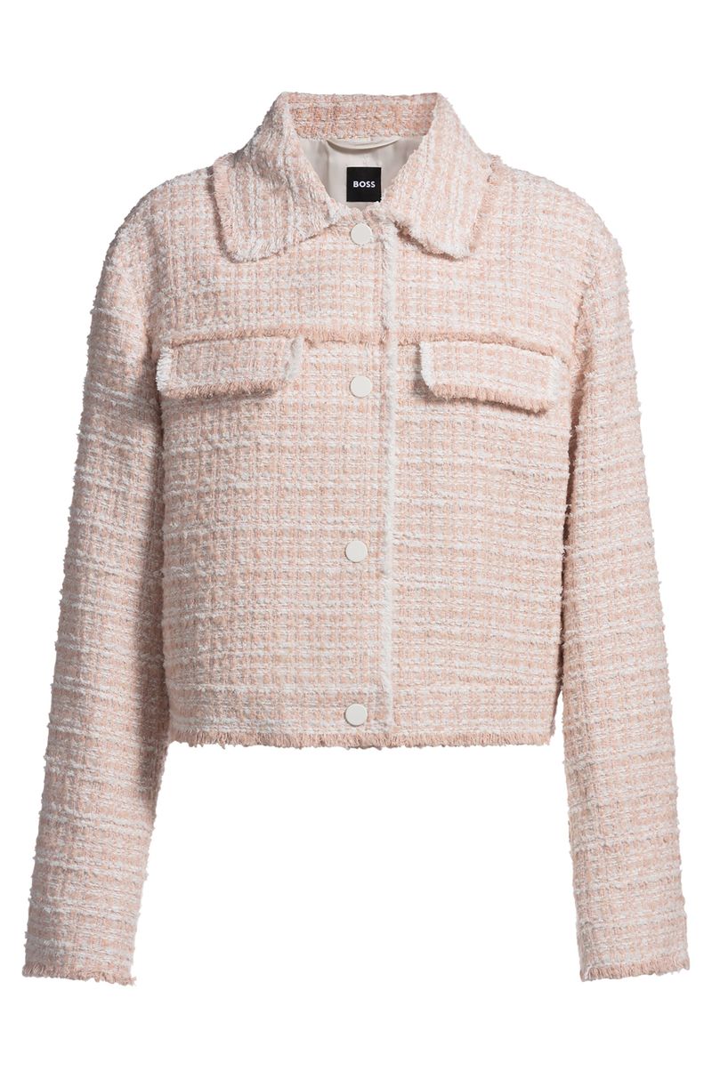 Casaco De Ajuste Regular Em Tweed