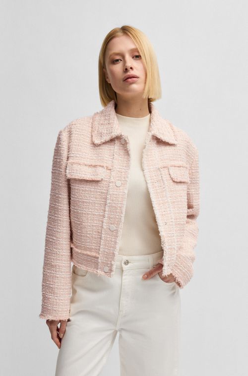 Casaco De Ajuste Regular Em Tweed