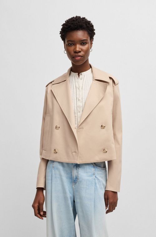 Gabardine Recortada Em Algodão Elástico Repelente À Água