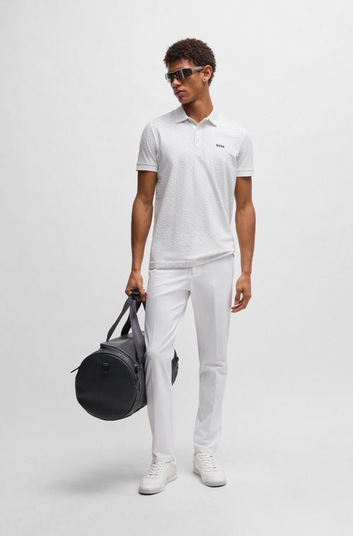 Polo Paddy Em Algodão Elástico Com Padrão Estampado