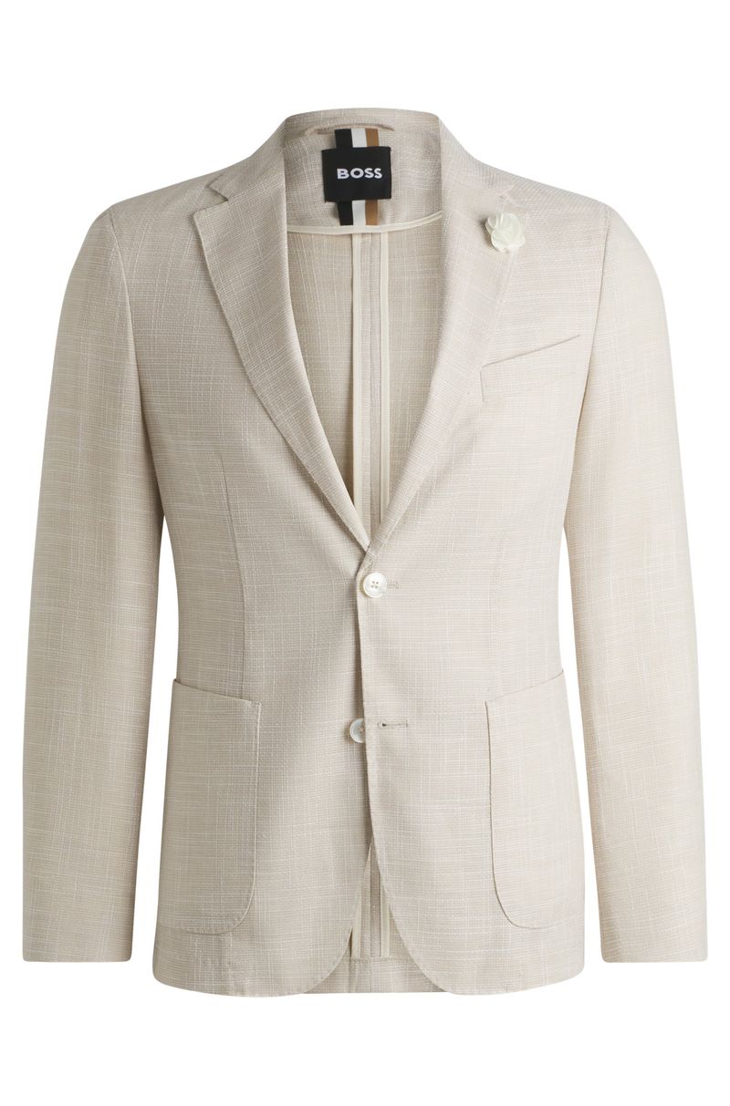 Blazer De Ajuste Slim Em Tecido Com Micropadrão
