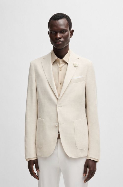 Blazer De Ajuste Slim Em Tecido Com Micropadrão