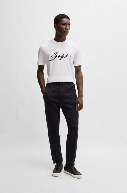 Camiseta Regular De Algodão Com Logo Escrito