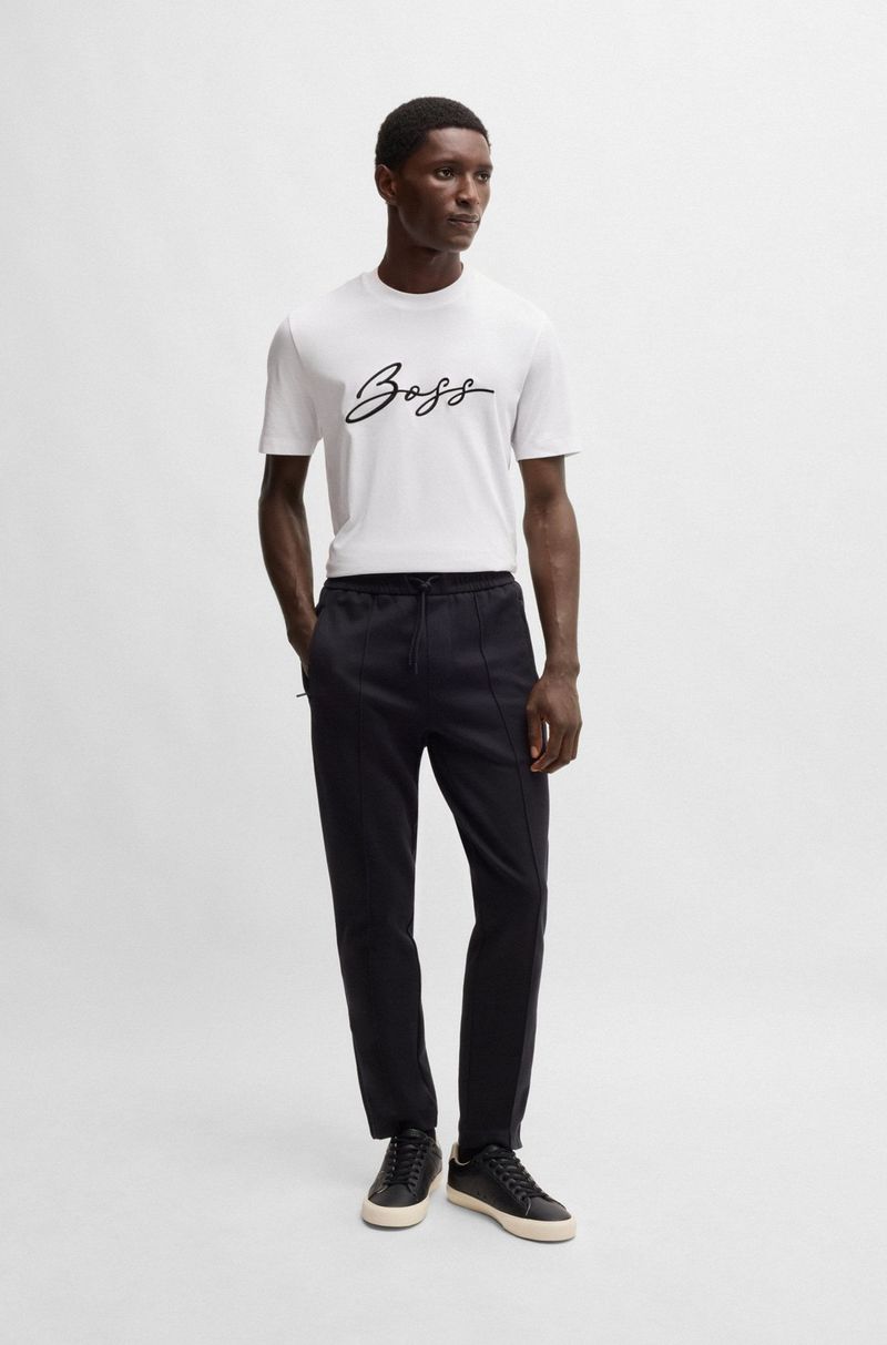 Camiseta Regular De Algodão Com Logo Escrito