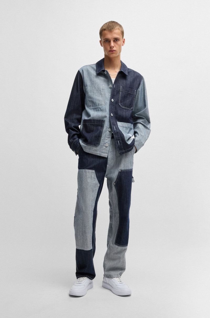 Calças Jeans Largas em Cores Mistas