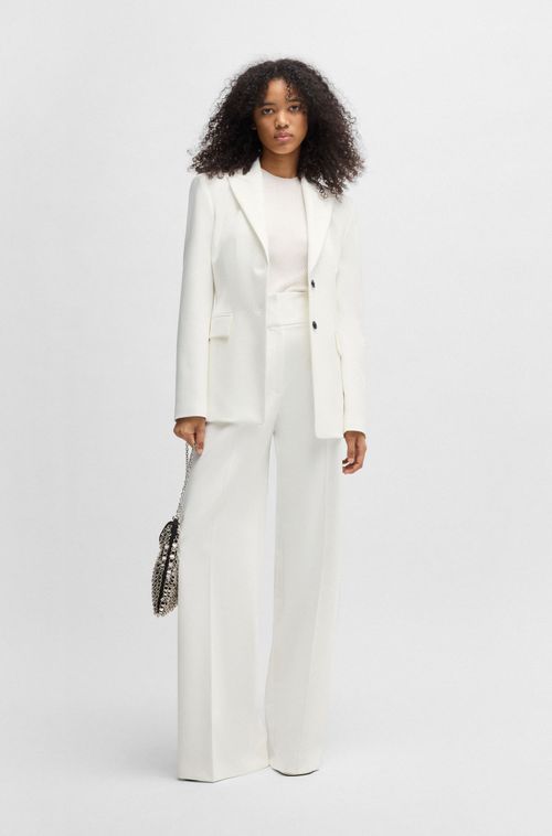 Calças De Cintura Alta De Ajuste Regular Com Perna Boca-De-Sino