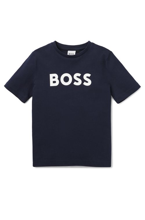 Camiseta Infantil Em Algodão Com Logo Contrastante