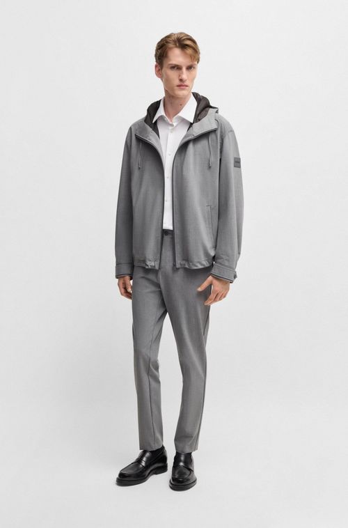 Calças Slim De Tecido Elástico De Alto Desempenho