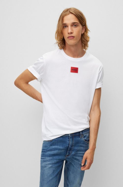 Camiseta De Algodão Regular Fit Com Logo