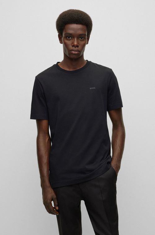 Camiseta Regular Fit Em Jersey De Algodão Com Logo