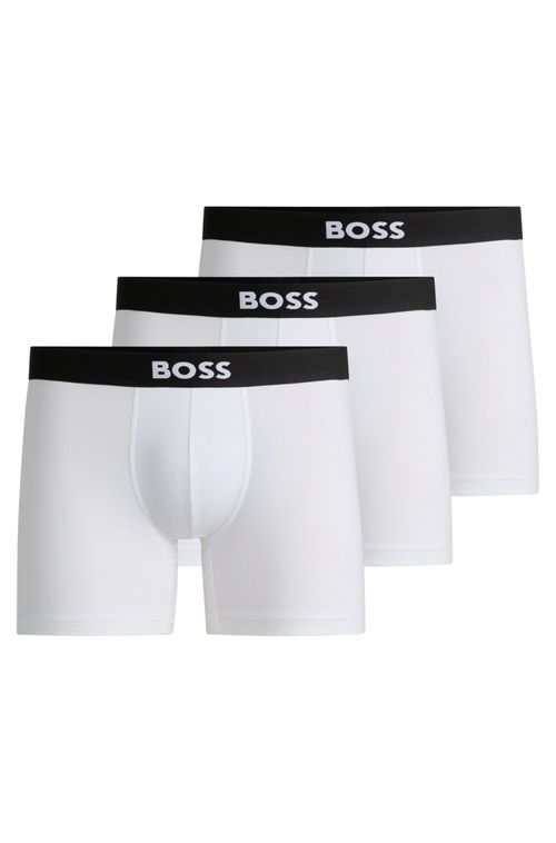 Pack De Três Slips Cuecas De Algodão Elástico Com Logo