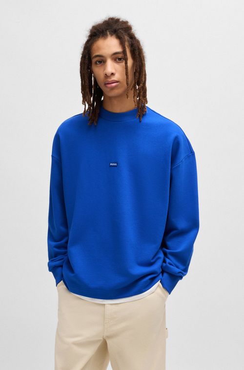 Moletom De Algodão Com Logo Azul