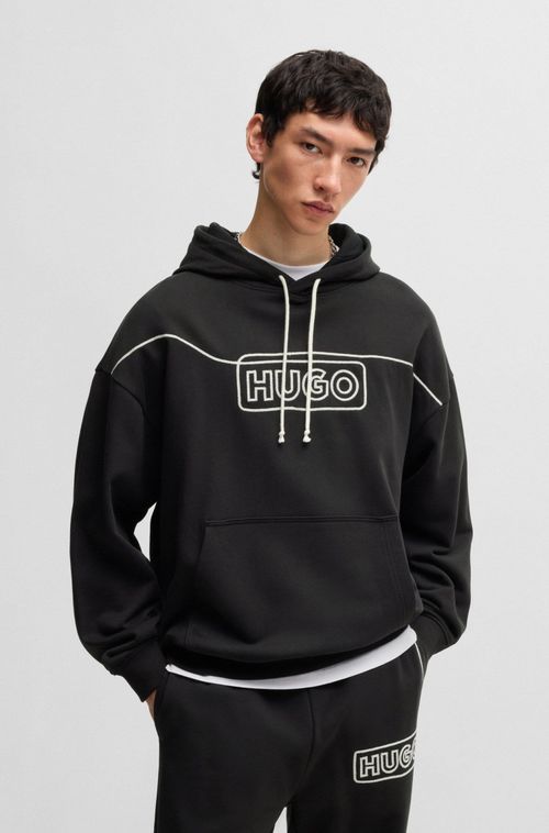 Moletom Com Capuz De Algodão E Logo Bordado