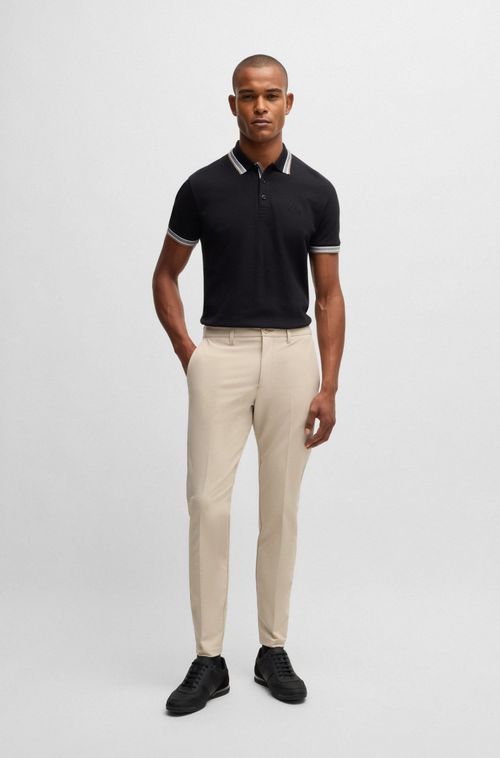 Calças De Ajuste Slim Em Tecido Elástico Repelente À Água