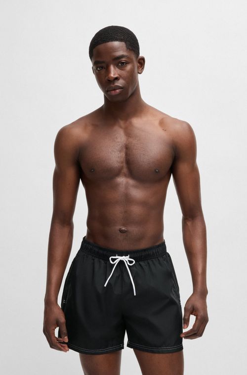 Shorts De Banho Forrados Com Logo Estampado