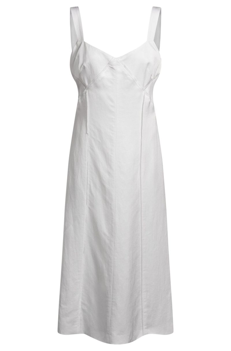 Vestido De Verão Com Alças Largas E Detalhe De Costura