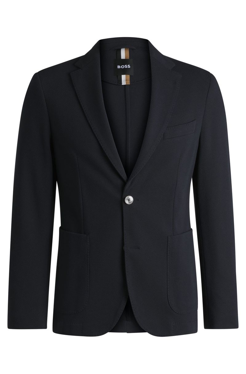 Blazer Slim-Fit Em Mistura De Algodão Com Micro-Padrão