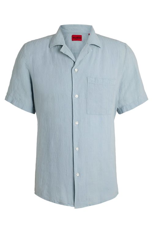 Camisa De Ajuste Descontraído Em Linho