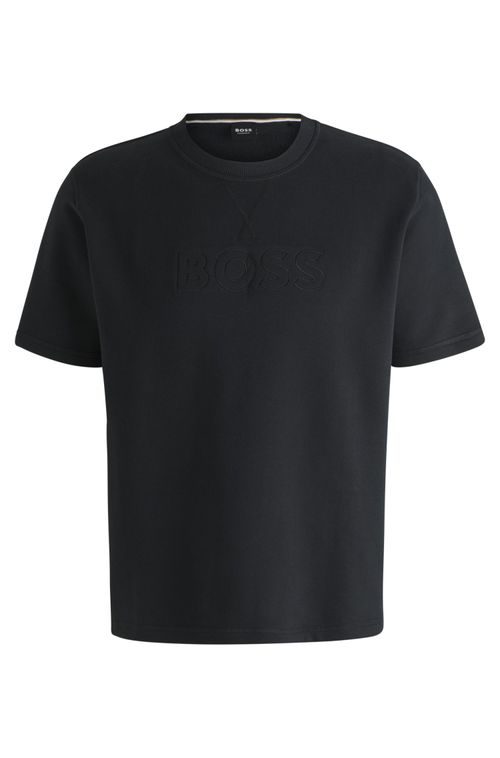 Camiseta De Algodão Com Logo Bordado