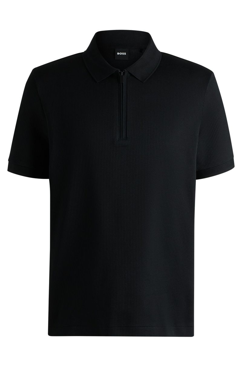 Polo De Algodão Mesclado Com Estrutura Seersucker