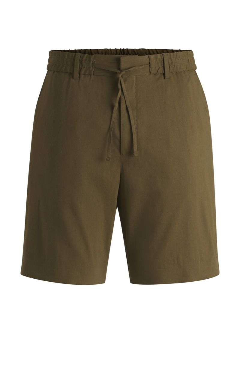 Shorts Formais Em Mistura De Linho