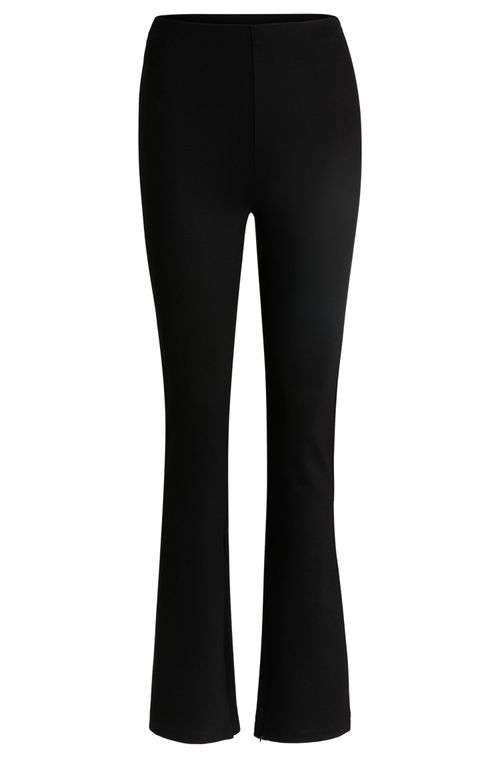 Calça De Corte Relaxado Em Tecido Stretch Com Perna Flare