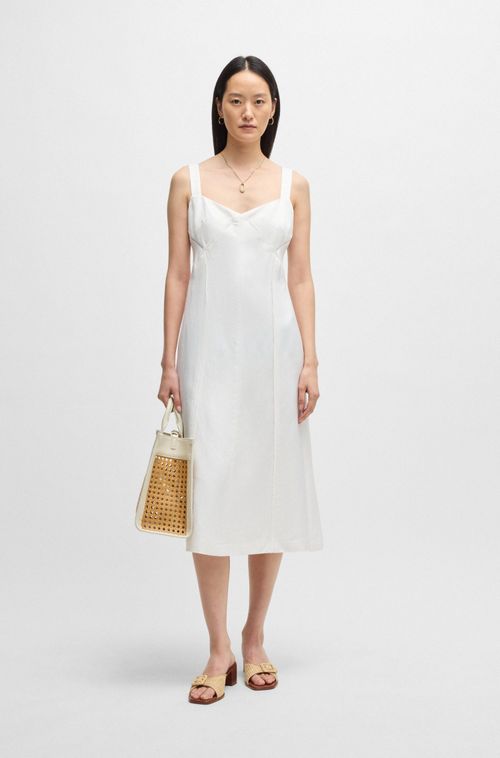 Vestido De Verão Com Alças Largas E Detalhe De Costura
