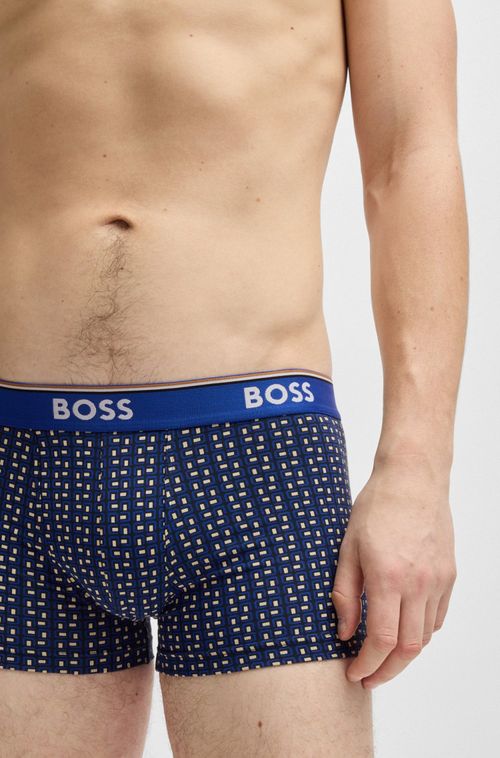 Pack De Três Cuecas De Cintura Com Logo Em Algodão Elástico