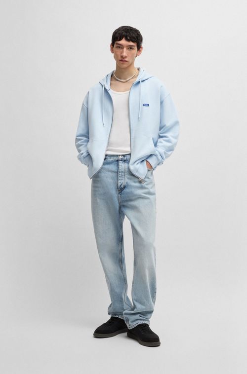 Moletom Com Zíper Em Algodão Francês Com Logo