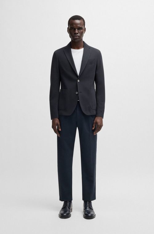 Blazer Slim-Fit Em Mistura De Algodão Com Micro-Padrão