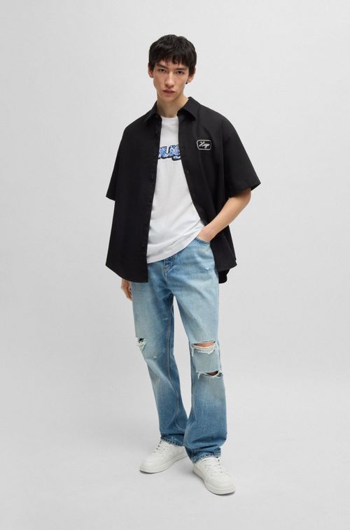 Camiseta De Algodão Com Estampa De Logo Gráfico