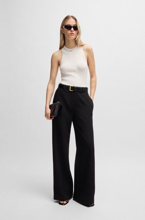 Top Sem Mangas Com Costas De Competição Em Tecido Canelado