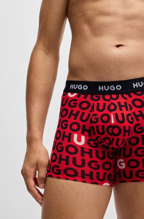 Pack De Três Cuecas Em Algodão Elástico Com Logo
