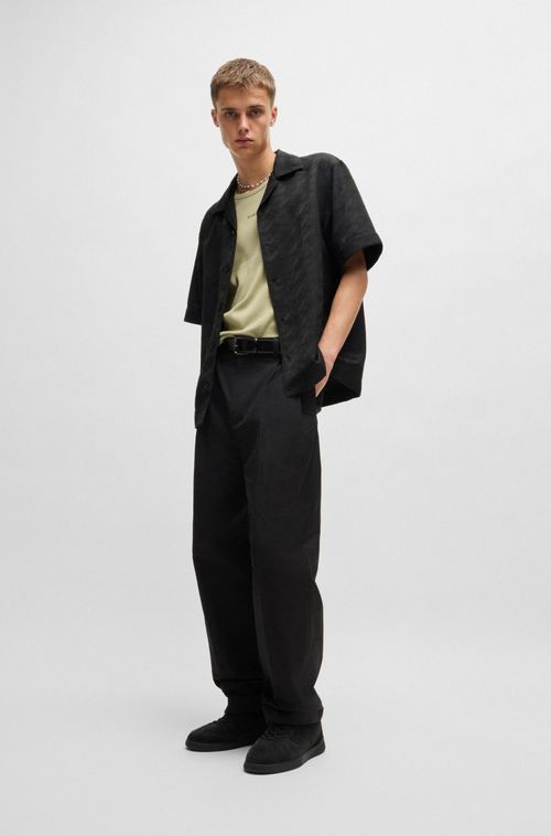 Camisa Oversized Em Jacquard De Logo Geométrico