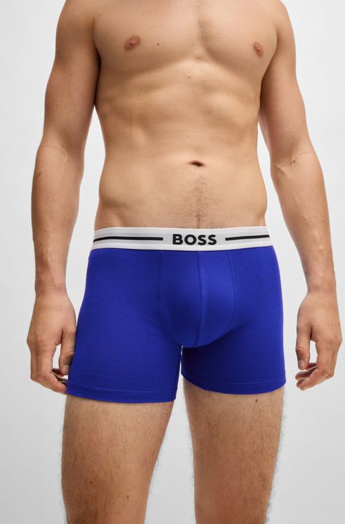 Pack Com Três Cuecas Boxer Com Cintura De Faixa De Logo