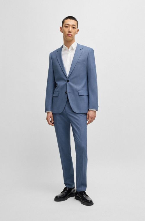 Blazer Slim-Fit Em Tecido Mouliné Stretch De Performance