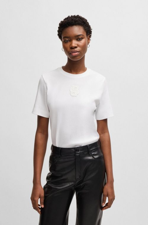 Camiseta De Algodão Elástico Com Monograma Double B