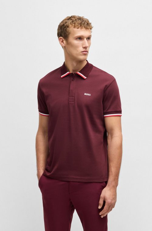 Polo De Algodão Paddy Com Riscas
