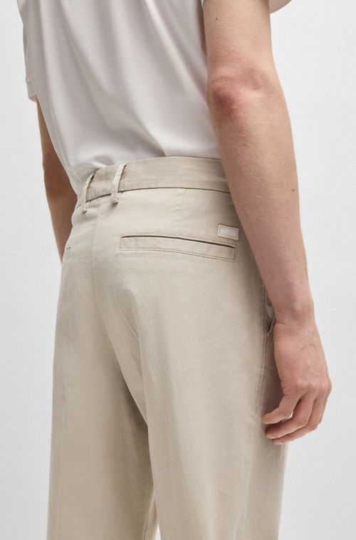 Calça De Ajuste Regular Em Algodão Elástico Estampado