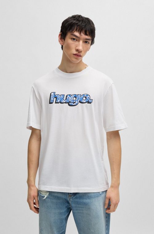 Camiseta De Algodão Com Estampa De Logo Gráfico