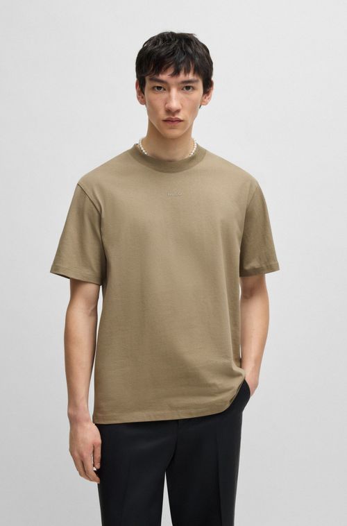 Camiseta De Ajuste Descontraído Em Algodão Estampado