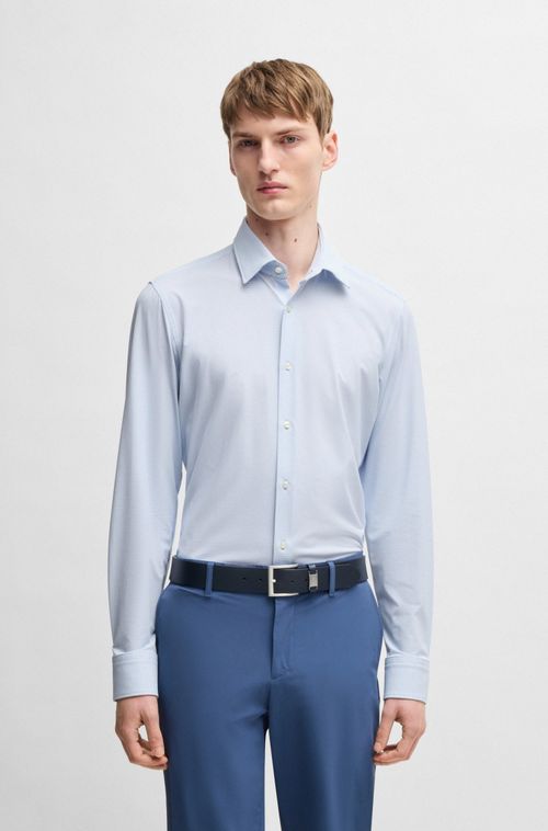 Camisa Slim-Fit Em Tecido De Performance Estruturado
