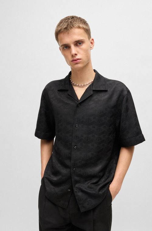 Camisa Oversized Em Jacquard De Logo Geométrico
