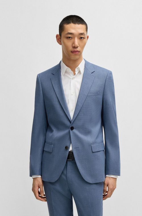 Blazer Slim-Fit Em Tecido Mouliné Stretch De Performance