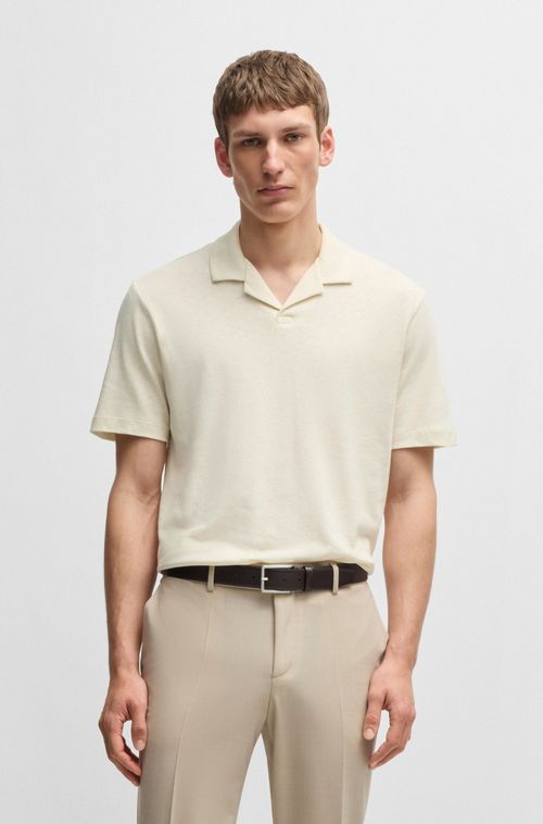Polo De Colarinho Johnny Em Algodão E Linho