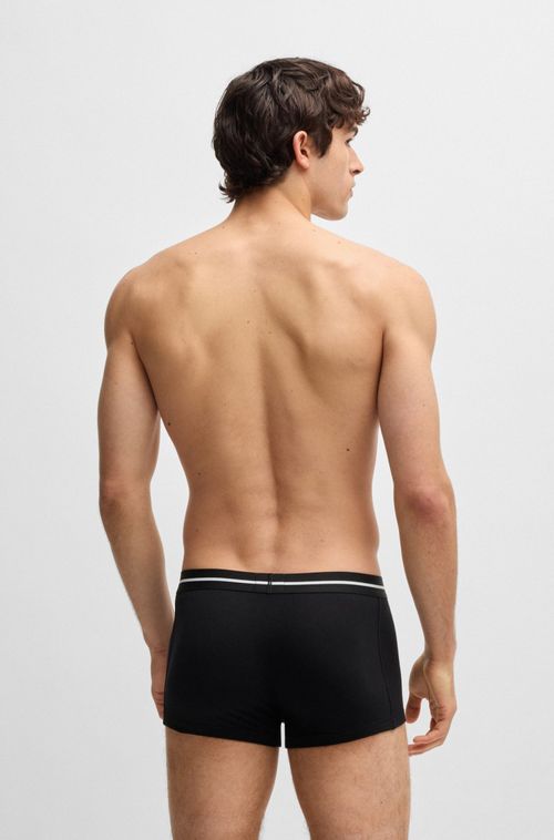 Pack Com Três Cuecas De Algodão Stretch Com Cintura De Logo